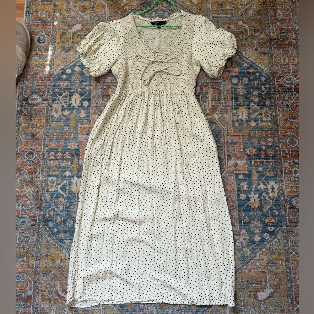 Nobody’s Child Cream and Black Polk Dot Dress